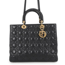 Load image into Gallery viewer, Dior Lady Dior Canage Black Lambskin Size Large