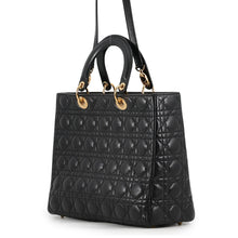Load image into Gallery viewer, Dior Lady Dior Canage Black Lambskin Size Large
