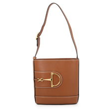 Load image into Gallery viewer, GUCCI GUCCI73 Horsebit Bucket Shoulder Bag Brown833665 Leather Size Small