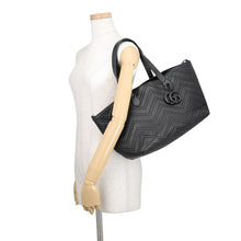 将图像加载到图库查看器中,GUCCI GG Marmont Tote Black855279 Leather Size Medium