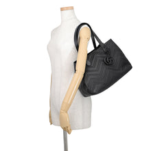 将图像加载到图库查看器中,GUCCI GG Marmont Tote Black855279 Leather Size Medium