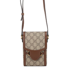 Load image into Gallery viewer, GUCCI 1955 Horsebit Shoulder Beige/Brown625615 GG Supreme Leather