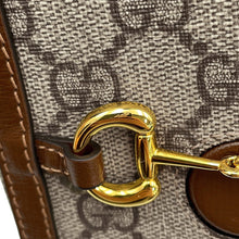 Load image into Gallery viewer, GUCCI 1955 Horsebit Shoulder Beige/Brown625615 GG Supreme Leather