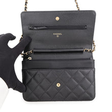将图像加载到图库查看器中,CHANEL Matelasse Classic Chain Wallet BlackAP0250 Caviar Leather