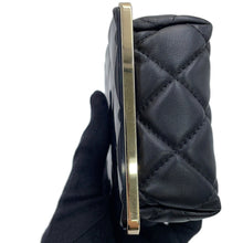将图像加载到图库查看器中,CHANEL Kiss Lock Matelasse Mini ChainShoulder Bag BlackAP2497 Lambskin