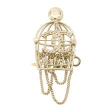 Load image into Gallery viewer, CHANEL Birdcage Brooch Gold Metal Faux Pearl Rhinestone