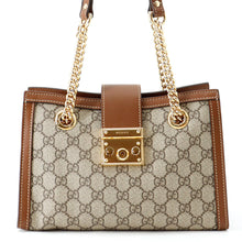 Load image into Gallery viewer, GUCCI GG Supreme Padlock ChainShoulder Bag Beige/Brown498156 PVC Leather