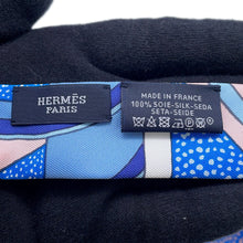 Load image into Gallery viewer, HERMES Twillon with ribbon Blue/Green/White Silk100%