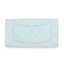 Load image into Gallery viewer, CHANEL Matelasse Classic Long Flap Wallet Light BlueAP0241 Caviar Leather