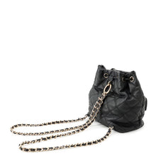 Load image into Gallery viewer, CHANEL Matelasse Drawstring Double Pocket Backpack BlackAS4342 Calf Leather