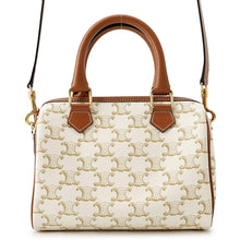 Load image into Gallery viewer, CELINE Triomphe 2WAY Travel Bag Brown/Beige197582 PVC Leather Size Small