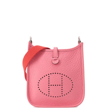 将图像加载到图库查看器中,HERMES Evelyne Amazon Long Rose Azalee/Rouge Pivoine Taurillon Clemence Size TPM