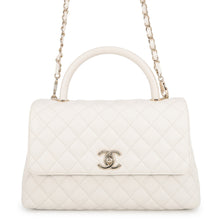 将图像加载到图库查看器中,CHANEL Matelasse Coco Handle 2WAYHandbag WhiteA92991 Caviar Leather Size 29