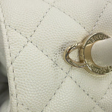 将图像加载到图库查看器中,CHANEL Matelasse Coco Handle 2WAYHandbag WhiteA92991 Caviar Leather Size 29