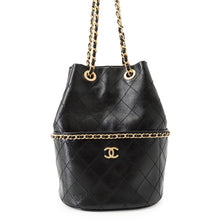 将图像加载到图库查看器中,CHANEL Matelasse Around Chain Bucket Bag BlackAS5328 Shiny Lambskin Size Small
