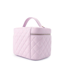 Load image into Gallery viewer, CHANEL Top Handle Matelasse CC Logo Vanity Bag Light PurpleAP2573 Caviar Leather