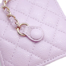 Load image into Gallery viewer, CHANEL Top Handle Matelasse CC Logo Vanity Bag Light PurpleAP2573 Caviar Leather