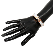 Load image into Gallery viewer, HERMES Clic H Bangle Size PM White Lacquer Gold Plated