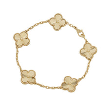 Load image into Gallery viewer, Van Cleef & Arpels Vintage Alhambra Bracelet 5 motifs guillocheVCARP3JK00 18K Yellow Gold