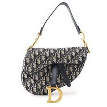 Load image into Gallery viewer, Dior Oblique Saddlebag Navy/BeigeM0447CTZQ_M928 Canvas Leather Size Mini