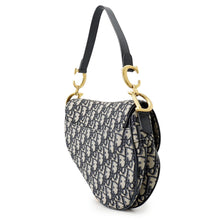 Load image into Gallery viewer, Dior Oblique Saddlebag Navy/BeigeM0447CTZQ_M928 Canvas Leather Size Mini