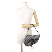 Load image into Gallery viewer, Dior Oblique Saddlebag Navy/BeigeM0447CTZQ_M928 Canvas Leather Size Mini