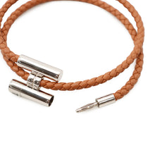 Load image into Gallery viewer, HERMES Leather Bracelet Tourni Tresse Size T4 Gold Swift Leather