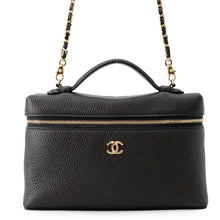 将图像加载到图库查看器中,CHANEL Vanity case BlackAP5347 Calf Leather Size Large