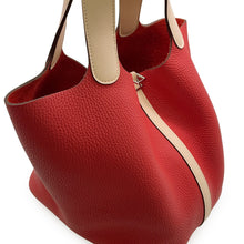 将图像加载到图库查看器中,HERMES Picotin Lock Touch Rouge Tomate/Rose Eglantine Taurillon Clemence Swift Leather Size MM