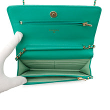 Load image into Gallery viewer, CHANEL Matelasse Classic Chain Wallet GreenAP0250 Caviar Leather