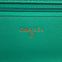 Load image into Gallery viewer, CHANEL Matelasse Classic Chain Wallet GreenAP0250 Caviar Leather