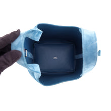 将图像加载到图库查看器中,HERMES Picotin Blue Thalassa Dobris Swift Leather Size PM