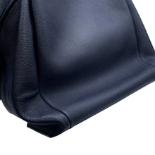 Load image into Gallery viewer, LOEWE Flamenco Knot Bicolor Tote Bag Midnight Blue/Black321.12.T30 Leather Size Large