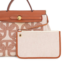 将图像加载到图库查看器中,HERMES Herbag Zip Le Tourne Fauve/Ecru/Beige Toile H Vache Hunter Leather Size PM