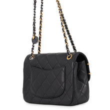 将图像加载到图库查看器中,CHANEL Matelasse Bag Charm Single Flap Chain Shoulder BlackAS2978-B07261-94305 Lambskin Rhinestone Faux Pearl
