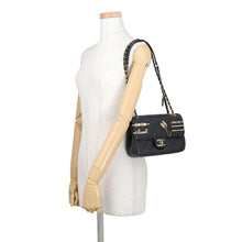将图像加载到图库查看器中,CHANEL Matelasse Bag Charm Single Flap Chain Shoulder BlackAS2978-B07261-94305 Lambskin Rhinestone Faux Pearl