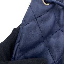 Load image into Gallery viewer, CHANEL Matelasse Drawstring Double Pocket Backpack NavyAS4342 Calf Leather