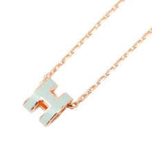 Load image into Gallery viewer, HERMES Pop Ash Necklace Size Mini VertPeppermint Gold Plated Lacquer