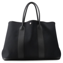 将图像加载到图库查看器中,HERMES Garden Party Voyage Black Toile Military Negonda Leather Size GM