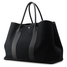 将图像加载到图库查看器中,HERMES Garden Party Voyage Black Toile Military Negonda Leather Size GM