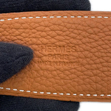 Load image into Gallery viewer, HERMES Tête de Cheval Belt Size 75 Black/Gold Box Calf Leather Togo Leather