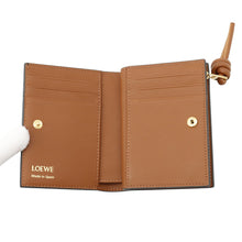 Load image into Gallery viewer, LOEWE Knot Compact Wallet Black/BrownCEM1NCWX01 Shiny Nappa Calf Leather