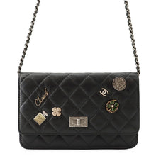Load image into Gallery viewer, CHANEL 2.55 Icon Chain Wallet BlackA80442 Leather