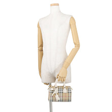 Load image into Gallery viewer, BURBERRY Check Bowling Bag Soap Beige81251071 PVC Calf Leather Size Mini