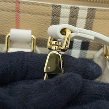 Load image into Gallery viewer, BURBERRY Check Bowling Bag Soap Beige81251071 PVC Calf Leather Size Mini