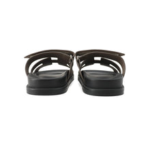 Load image into Gallery viewer, HERMES Shipley Sandals Etoupe/Black Epsom Rubber Size 38