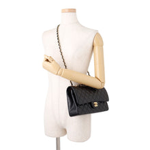 Load image into Gallery viewer, CHANEL Matelasse W Flap ChainShoulder Bag BlackA01112 Caviar Leather Size 25