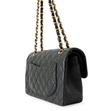 Load image into Gallery viewer, CHANEL Matelasse W Flap ChainShoulder Bag BlackA01113 Caviar Leather Size 23