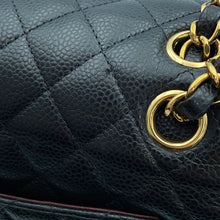 Load image into Gallery viewer, CHANEL Matelasse W Flap ChainShoulder Bag BlackA01113 Caviar Leather Size 23