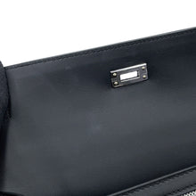 将图像加载到图库查看器中,HERMES Kelly Sellier Black/Ecru Swift Leather Toile H Size 25